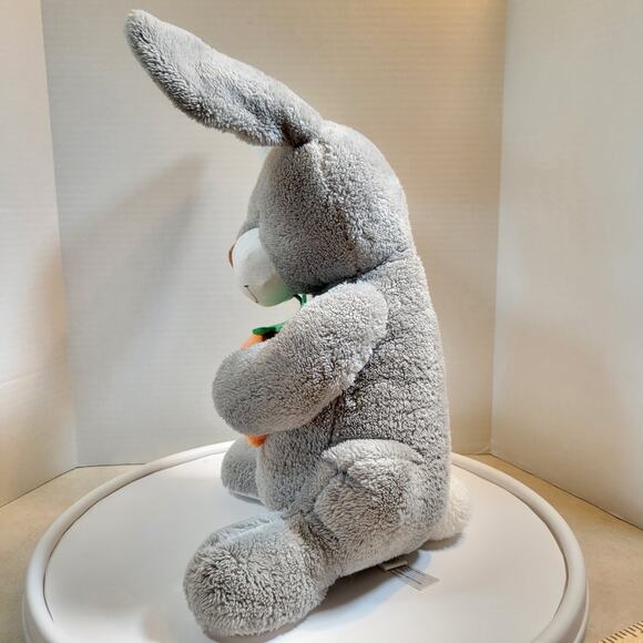 Gray Bunny Rabbit Plush Stuffed Animal 18" Holding Carrot Animal Adventure - Picture 3 of 16